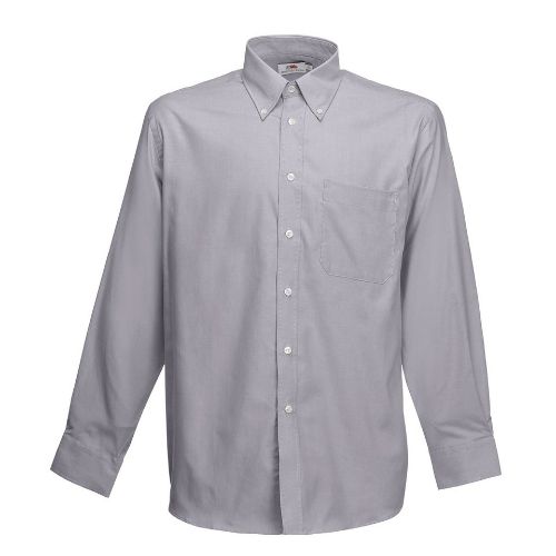 Fruit Of The Loom Oxford Long Sleeve Shirt Oxford Grey